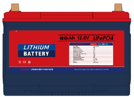긴 사이클 수명 LiFePO4 LFP 12.8V 80Ah 리?? 철화강 캔팅 배터리