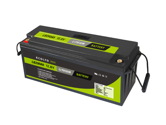 12V 200Ah LiFePO4 리?? 배터리 가벼운 고온 범위 유지보수 무료